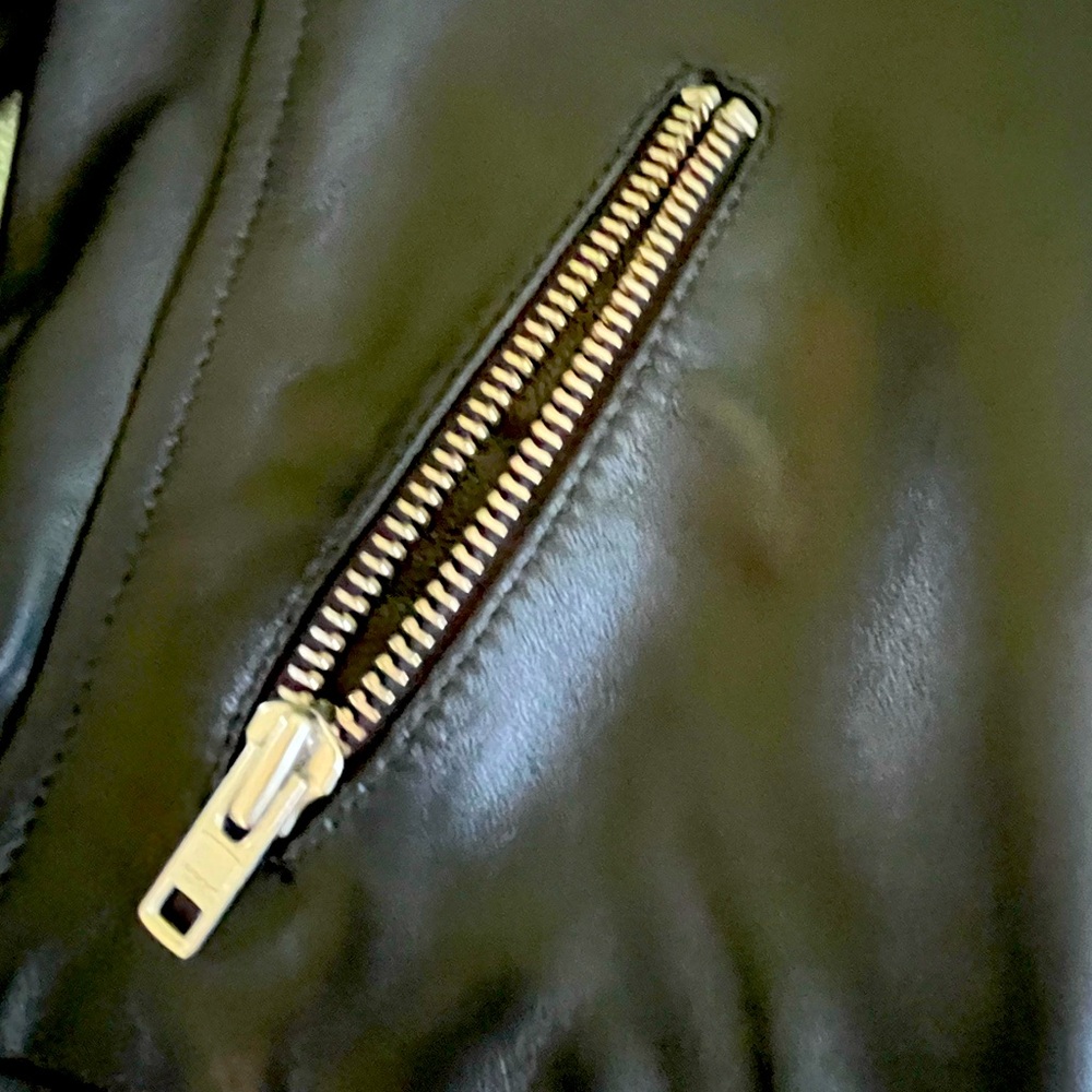 Boden Morleigh Jacket Black Leather EUC Biker Moto Zippers Cropped UK 10 - Picture 13 of 16
